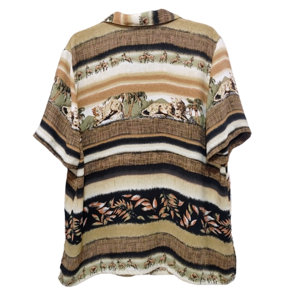 Alfred Dunner Vintage African Animal Leopard Zebra Stripe Shirt Women's Size 16w - Picture 2 of 8